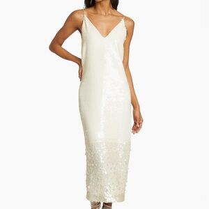 Veronica Beard Perla Iridescent Sequined Midi Dresss
